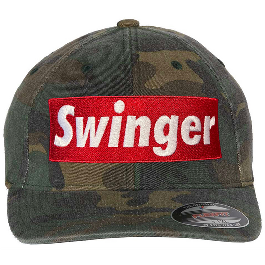 hat with swinger design on it